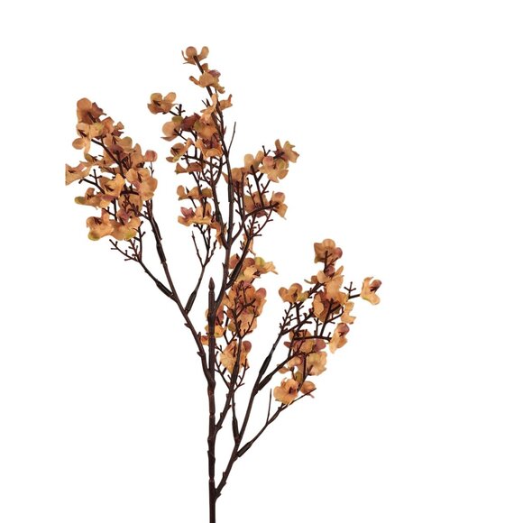 Artificial Taupe Flowers Set of 3, 20” Faux Floral Stems,  Boho Wedding Bouquet, - Picture 6 of 8